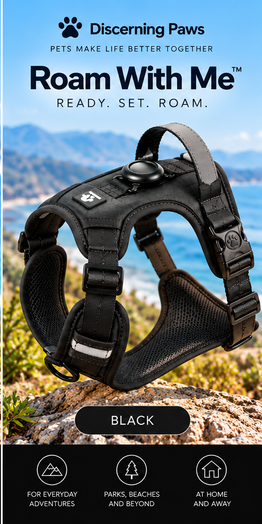 Roam with Me - Dog Harness & Lead Set with Air Tag Holder