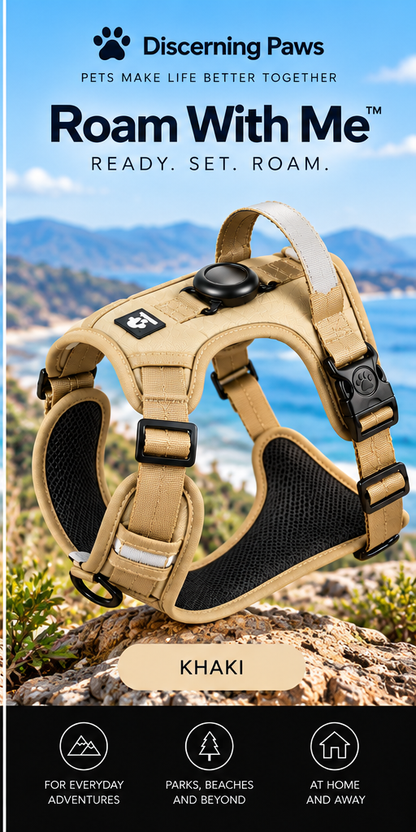 Roam with Me - Dog Harness & Lead Set with Air Tag Holder