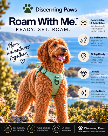 Roam With Me  - Dog Harness with Airtag Holder